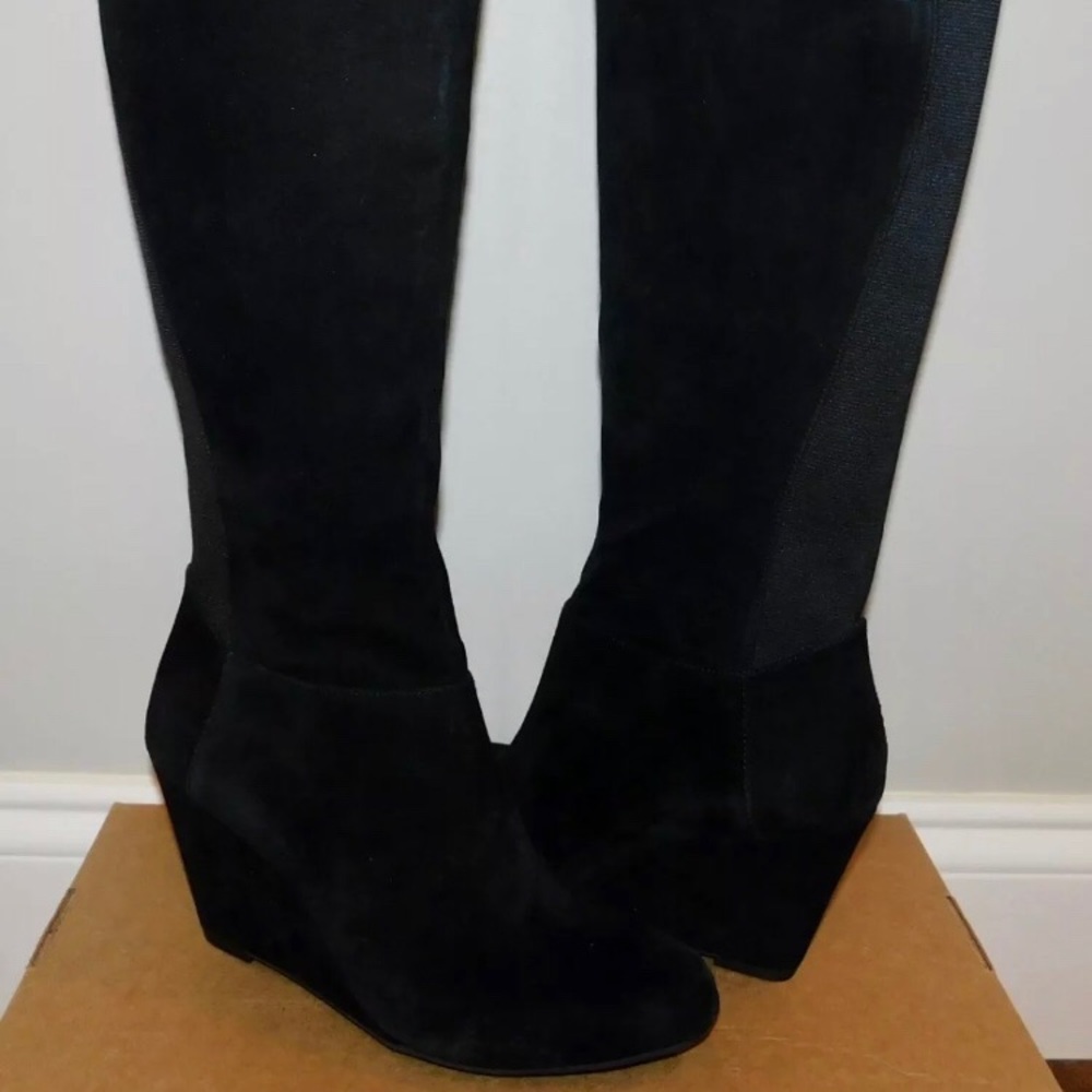 Jessica Simpson Rikeeta Black suede wedge boots